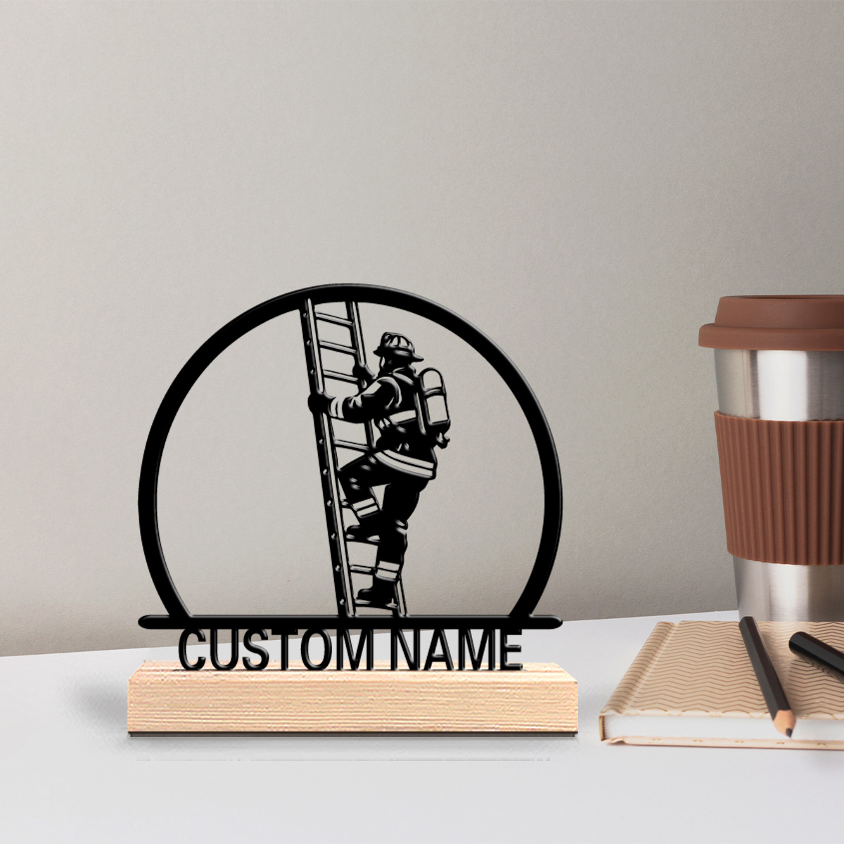 Home Office Logo - 1 adet Romantik Kişiselleştirilmiş Özel İtfaiyeci