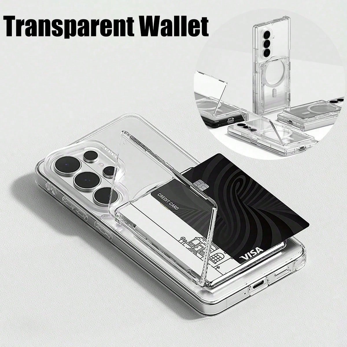 Document Holder Stand - 1 Adet Şeffaf Magsafe Kartlık ve