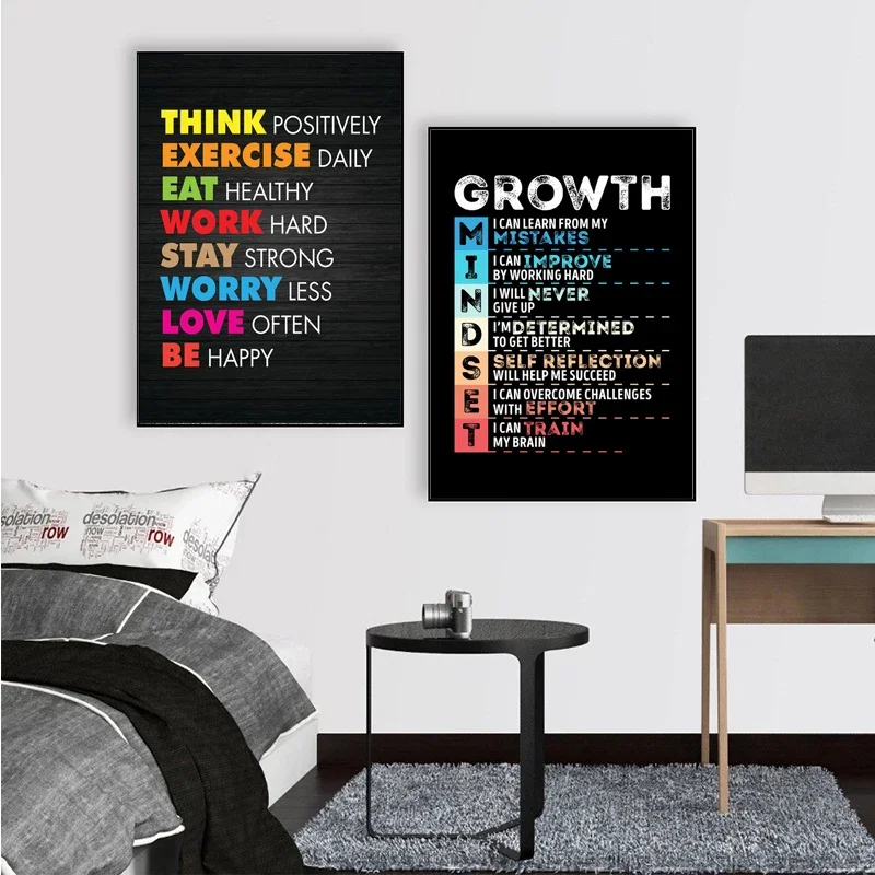 Home Office Room Inspiration - Motivasyon başarı tırnak tuval boyama Mindset