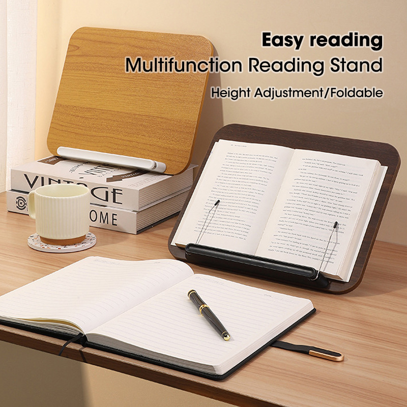Document Holder Stand - Ahşap Kitap Standı Yükseklik Ayarlı, Katlanabilir