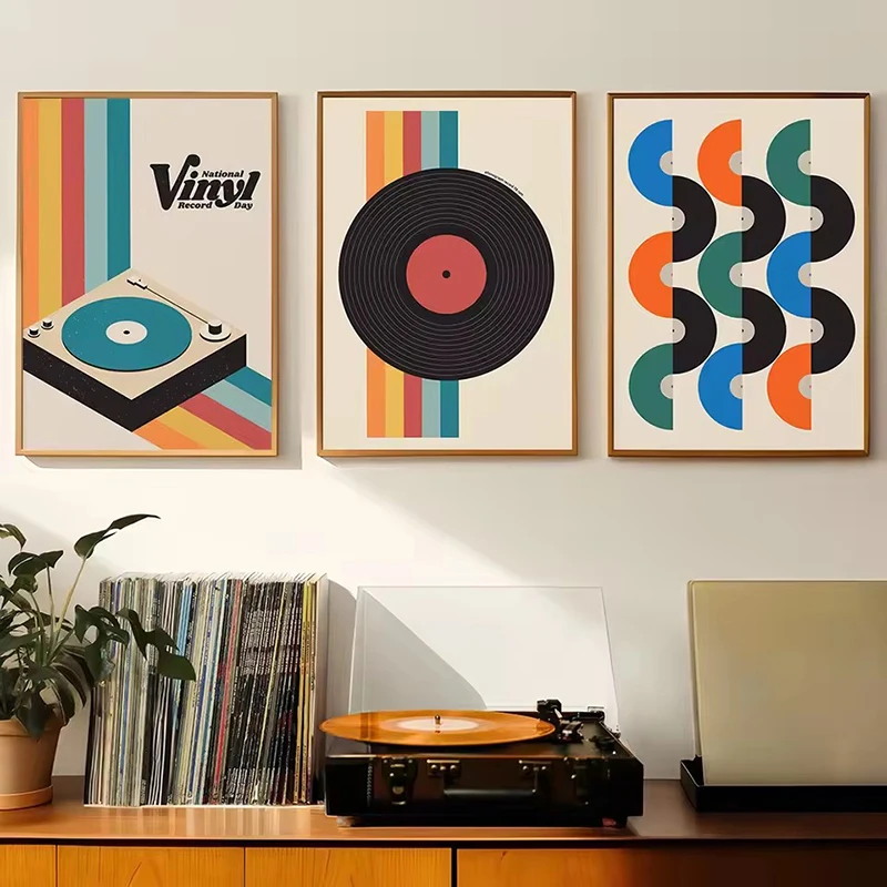 Orta Yüzyıl Vinil Plak Kanvas  - Home Office Or incelemesi ve fiyatı