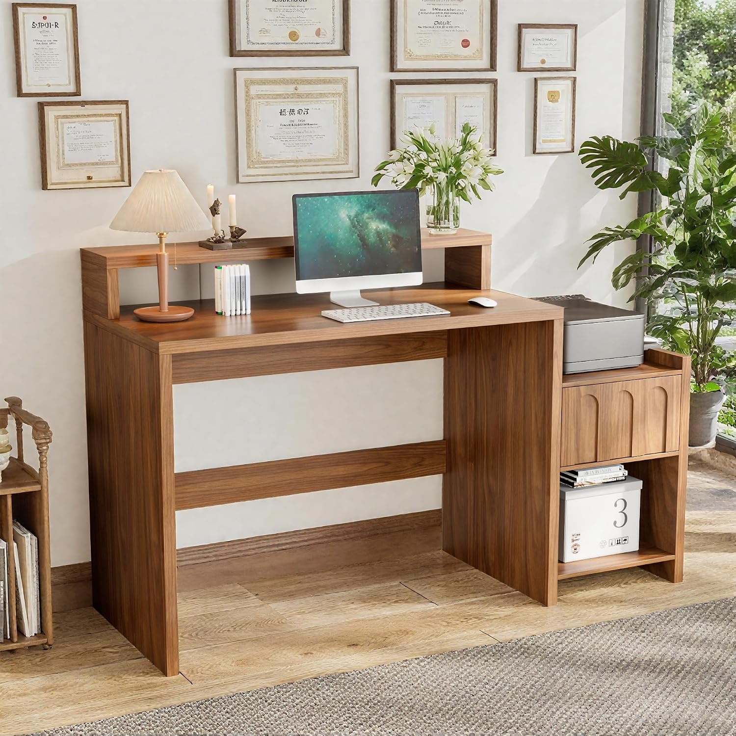 60 İnç Çekmeceli ve Yazıcı Raf - Home Office Work Table incelemesi ve fiyatı