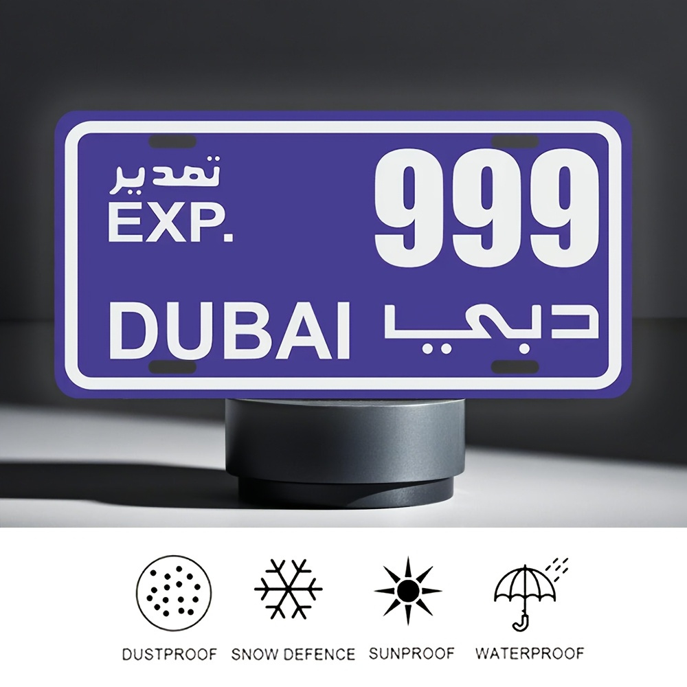 Vintage Dubai Plakası Metal Du - Home Office Dubai incelemesi ve fiyatı
